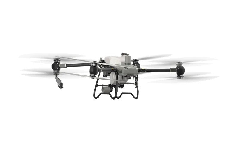 Large DJI Agricultural Drone T50 with multiple rotors on a white background