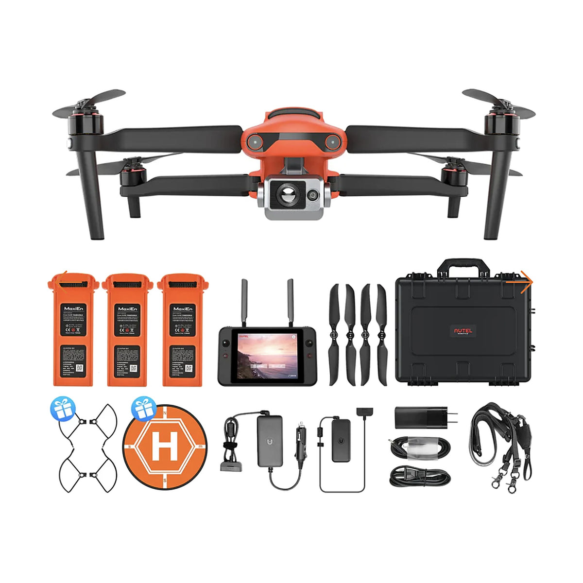 Evo II Dual 640T Rugged Bundle V3 Thermal Drone on a white background