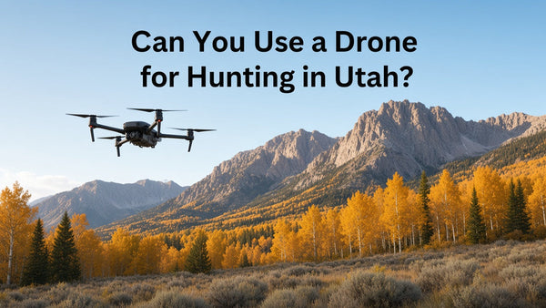 Drone over Utah autumn mountains - Can you use a drone for hunting in Utah?