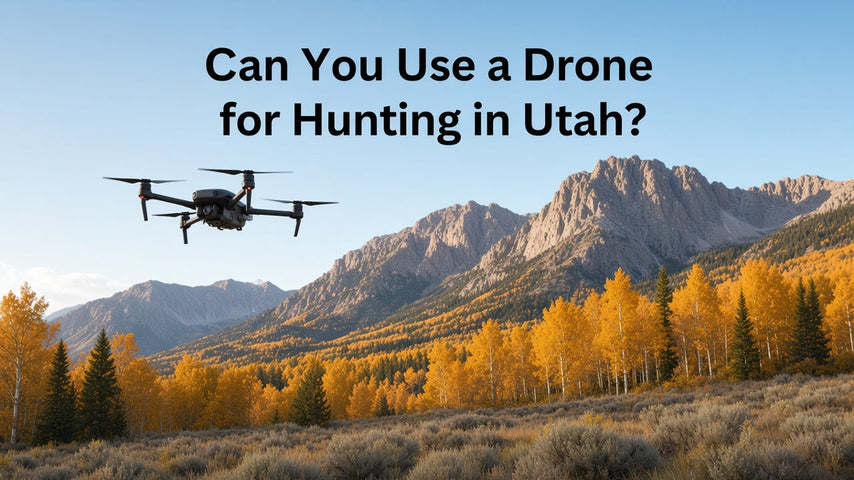Drone over Utah autumn mountains - Can you use a drone for hunting in Utah?