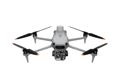 Drone with extended propellers on a white background