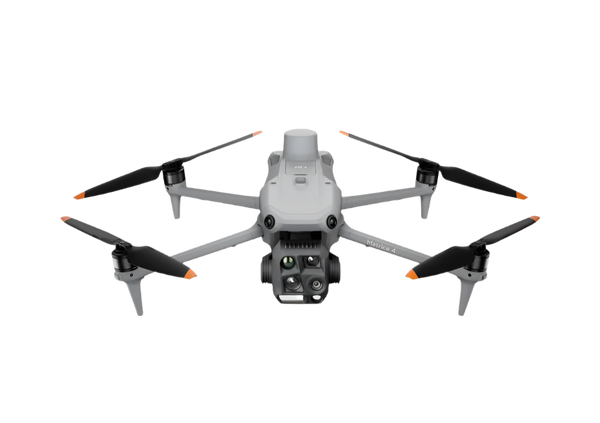 Drone with extended propellers on a white background
