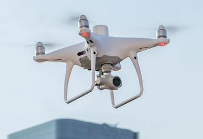 DJI Phantom 4 RTK Professional Mapping Drone flying